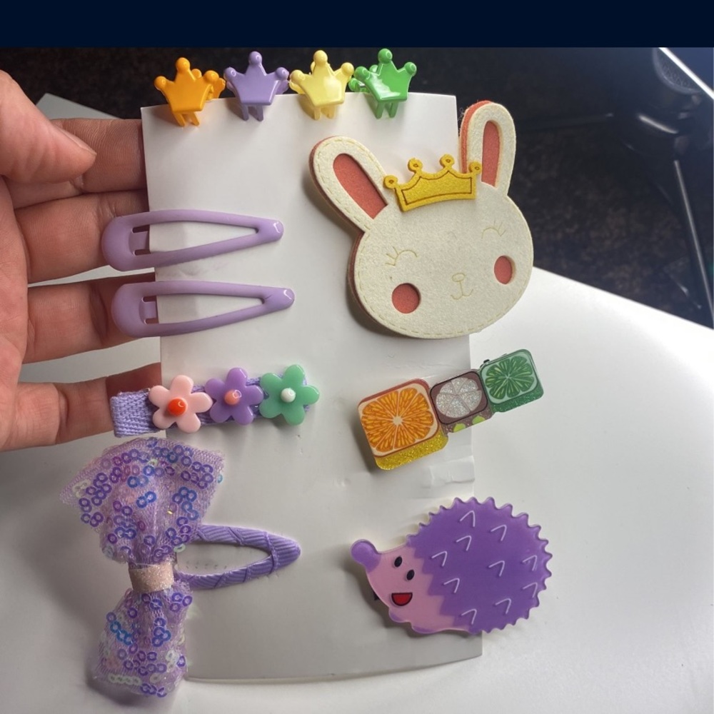 Purple hair clips